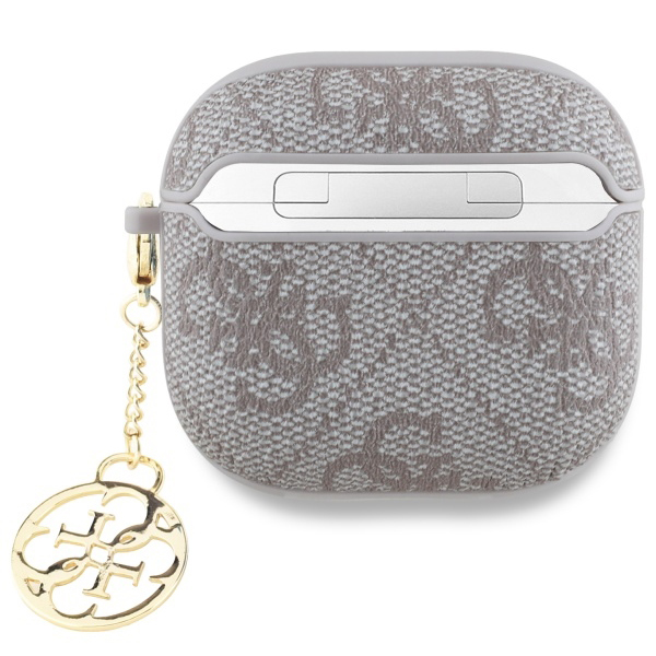 Oryginalne ekskluzywne etui od marki Guess z kolekcji 4G Charm dla Apple AirPods 4, różowe